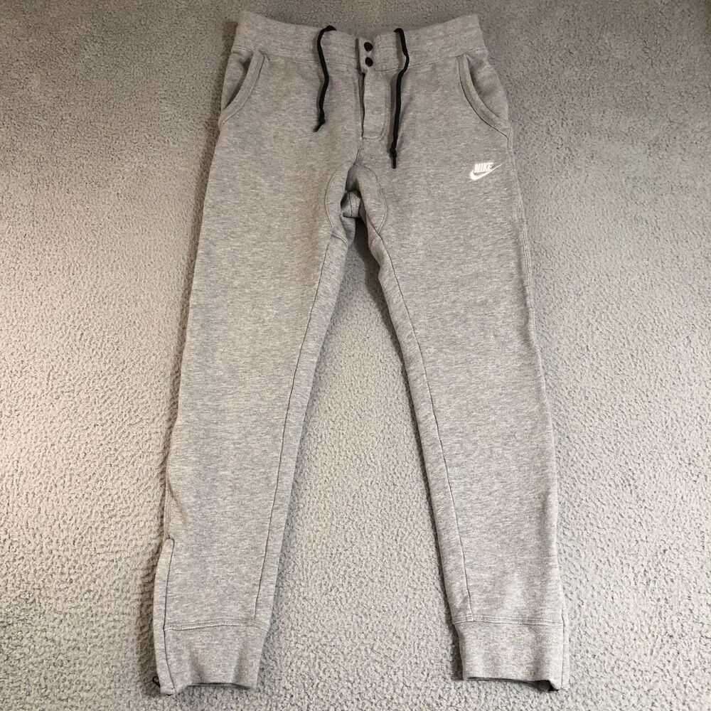 Nike Pants Men Medium Gray Tapered Joggers Sweatpants Logo Basketball Sportswear